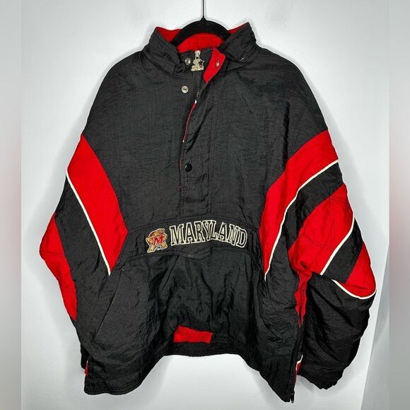 STARTER Vintage Terrapins University of Maryland Pullover Jacket Terps XXL UMD - Picture 2 of 8